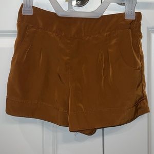 Brown Polyester Shorts